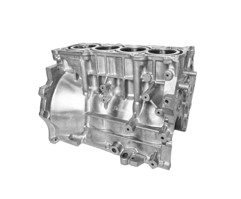 Aluminium cylinder block casting, end view